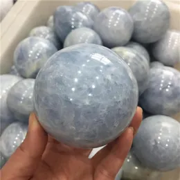 Objets décoratifs Figurines 40-100mm Boule de cyanite naturelle Sphère de pierre de cristal idéale pour la méditation Décoration de la maison Chakra Reik243J