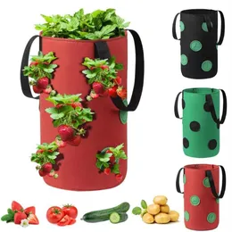 Galloni Borsa per piantare fragole Contenitore multi-bocca Coltivare Borsa per fioriera Radice Pianta in vaso Jardim Forniture da giardino Fioriere 2709