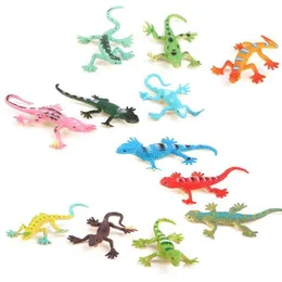 Gecko pequeno lagarto de plástico simulação realidade decoração brinquedos infantis 12 peças objetos decorativos figurines2037