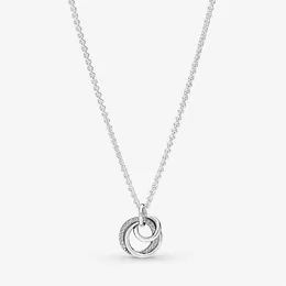 100% 925 Sterling Silver Family Er alltid omgiven hänge halsband mode kvinnor bröllop engagemang smycken tillbehör för gåva258n