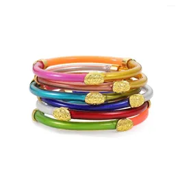 Bangle na moda mistura de cores pulseira de sile en acier inoxydable mulheres não-manchadas jóias de ouro gota entrega pulseiras dhfop