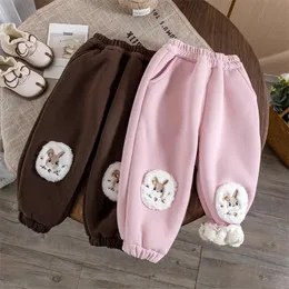 Pantalons Pantalons d'hiver pour filles et pantalons en velours pour enfants épaissir les enfants Joggers enfants Leggings filles pantalons de Sport vêtements chauds pour bébé 231204