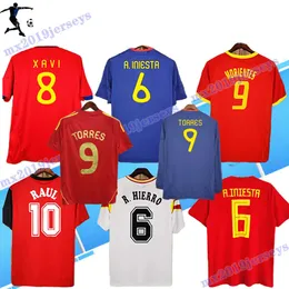 Klasik 1994 1996 2008 2012 2012 Spains Retro Futbol Jersey Fabregas Xavi Luis Ensrique Alonso Iniesta Pique Torres Camiseta de Futbol