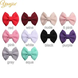 10pcs Lot 4 '' Kızlar için puf saç yayları şık puflu yay klipleri barrette çocukları diy saçlar kış diy saç aksesuarları lj317o