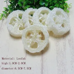 Yaklaşık 6-7 5 cm çapında yaklaşık 1 9 cm yuvarlak 150pcs lot doğal LOOFAH LUFFA LOOFA PAD SPA Banyo Yüz Soap Tutucu Drop327x