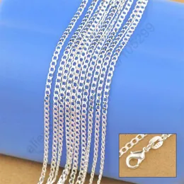 Kobiety naszyjnik 925 Srebrny naszyjnik oryginalny łańcuch solidna biżuteria 16-30 cali moda