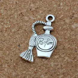 MIC 100 Stück 1 Los Antik-Silber-Zink-Legierung, einseitiges Design, Parfümflaschen-Charms, 17 x 24 mm, DIY-Schmuck238N