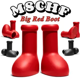 2024 Astro Boy Boot Big Red Boots Men Women Over the Knee Fashion Rain Black Bottom Bottom Non Slip Booties Mens Rubber Platform Bootie Shoes 35-47