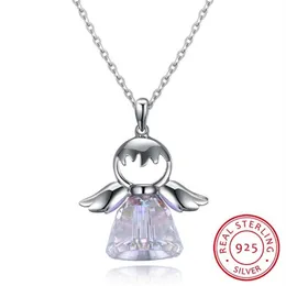 Pendant Necklaces Guardian Angel 2 Color Crystal From Swarovskis Maxi Necklace Collier Whole Fashion Jewelry Name Bead294n