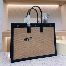Rive Gauche Beach Bag Bag Bag Bag Bag كبيرة حقيبة يد فاخرة الأزياء الأزياء حقائب يد أعلى الكتان أكياس كبيرة للسفر محفظة محفظة حقيبة تسوق حقيبة تسوق