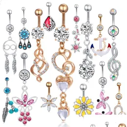 Umbigo Bell Button Anéis Dangle Belly Ring Wholes 20 Pcs Mix Estilo Umbigo Botão Piercing Jóias Corpo Barbell233H Drop Delivery Jewelr Dh6Lc