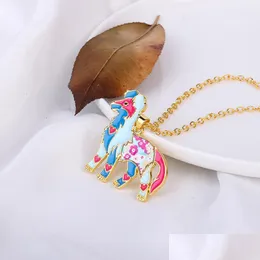 Pendant Necklaces Colorf Butterfly Necklace Enamel Drop Oil Pendants Necklaces Jewelry Gift Long Drop Delivery Jewelry Necklaces Penda Dh4Ah