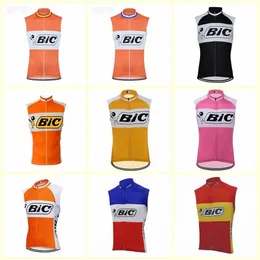 BIC Team Cycling Sleeveless Jersey Vest Summer Men cykeltoppar andningsbara snabba torra MTB -klädcykel sport uniform U71705226U