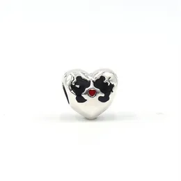 Ny ankomst 100% 925 Sterling Silver First Kiss Heart Charm Fit Original European Charm Armband Smycken Tillbehör183S