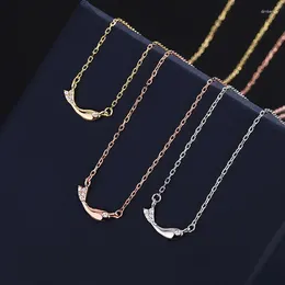 Pendant Necklaces Fashion Sier Plated Cute Dolphin Statement Necklace Cubic Zirconia Whale