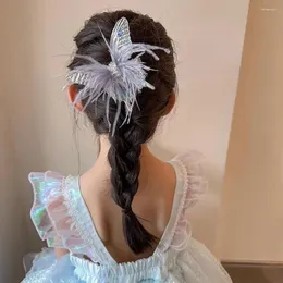 Saç Aksesuarları Tüyler Kids Saç Taşınması Modaya Modeli Renkli Alaşım Kelebek Klip Üç Boyutlu Headdress