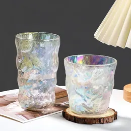 와인 잔 330ml 화려한 유리 빙하 컵 단순한 가정용 가벼운 가벼운 나무 패턴 맥주 공장 도매 드링크웨어 Tazas 231205