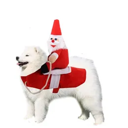 Köpek giyim evcil hayvan kostümü kat kostuum komik köpekler kostümler köpek Noel kostümü Noel kedi komik kovboy binici köpek takım elbise kıyafetleri kış sıcak 231205