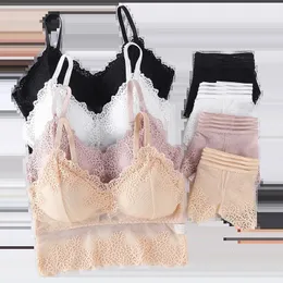 Sexy Set Damen-BH-Set, französische Spitzen-Dessous, Damen-Sexy-Dessous-Set, Spitze, Bralette, Crop, nahtlos, rückenfrei, Weste, Top 231205