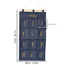 Storage Bags 12 Pocket Creative Month Hanging Bag Cabinet Door Back Wall Pendant Fabric Chandelier Centerpieces Table Drop