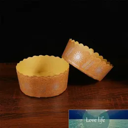 90st 6 tum stora Kraft Paper Muffin Cups Sunflower Mönster Cupcake Paper Liners Cake Baking Molds283Z