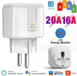 SMART MINI US UK UK WIFI PLACK مع حامية الطفرة 110-230V الصوت 10A 16A 20A CONTRY SMACK SOCKET WORTH REAWOTE ROWERT مع Alexa Google Home Tuya App