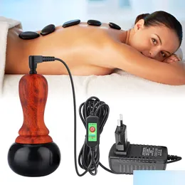 Tillbaka massager masr elektrisk uppvärmning bian sten gua sha compress kropp fysioterapi verktyg ansikte mas varm moxibustion guasha 230303 droppe dhvli