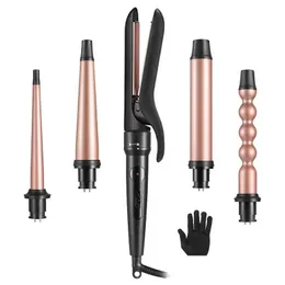 Haarglätter 5 in 1 Glätteisen Locken- und Glättungs-Doppelzweck-Plasma-Set Matic Curling Tragbare Drop-Lieferung Produ Dhwoe