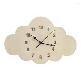 Wall Clocks Wooden Home Cloud Clock Cartoon Children Silent Decoration Living Room Decorative Articles