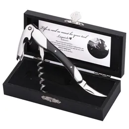 Laguiole Wood Handle Veals Wine Openers الفولاذ المقاوم للصدأ الفولاذ المقاوم للصدأ فتحة القشرة النبيذ CAN CAN CAN VELES في إكسسوارات المطبخ مربع هدايا Y275Y