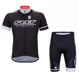 Filt Team Cycling Jersey kostym Kort ärmskjorta Bib Shorts Set Män Summer Breattable Mountain Bike Clothes Wear 3D Gel Pad H1345U