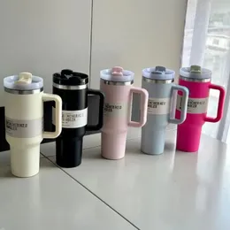 Gemiye Hazır Kupa Logosu H2.0 40oz Paslanmaz Çelik Tumbler Silikon Saplı Kapak ve Saman 2. Nesil Büyük Kapasiteli Araba Vakum Yalıtım Yalıtımlı Su Şişeleri