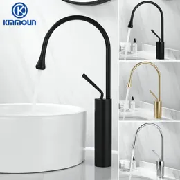 Andra kranar duschar ACCS BRASS BROSTED LY Drop Style Basin kran Badrum Cold Mixer Tap 360 Swivel Waterfall Art Crane 9008W 231204