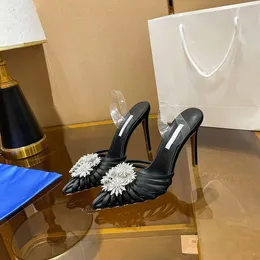 Kadınlar için Yüksek Topuklu Sandalet Lüks Tasarımcı Altın Kilit Dekorasyon Bayanlar Elbise Ayakkabıları Gerçek Deri Metal Topuklar Seksi Kadınlar Stiletto Sandal Kutu