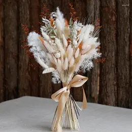 Декоративные цветы хвосты сушеные цветы натуральный пампасный букет из травы пушистые помпы цветочный декор свадебный домашний стол в стиле бохо