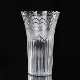 Europeu grande transparente criativo imitação de vidro vaso de plástico rico plantador de água de bambu ornamentos de cristal anti-queda flower302e