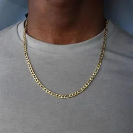 Catene 2021 Moda Figaro Collana a catena da uomo in acciaio inossidabile color oro lungo per collare regalo gioielli Hombres2835