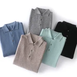 Men's Sweaters Pull en cachemire a manches longues pour hommes pull polo decontracte 100 pure laine document solide S-XXXL offre speciale automne 231205