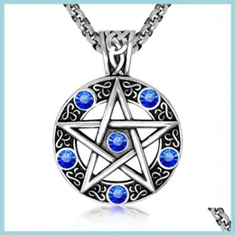 Naszyjniki wiszące nadprzyrodzone naszyjnik pentagram pentacle pięciopunktowa gwiazda Wicca Pagan Dean Winchester Pendant Vintage Gothic Jewelr Dhyrf