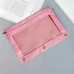 Sacos de lápis de escritório à prova dwaterproof água casos de pano oxford com janela transparente fecho de zíper capacidade papelaria para a escola