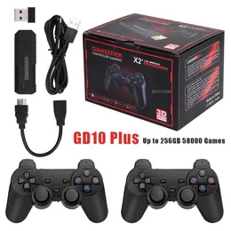 Portable Game Players X2 Plus GD10 Pro 4K Stick 3D HD Retro Video Console Wireless Controller TV 50 Emulator For PS1N64DC 256G 128G 64G 231204