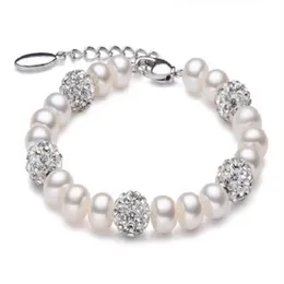 Real Beautiful freshwater pearl bracelet women wedding cultured white pearl bracelet 925 silver jewlery girl birthday gift GB773258m