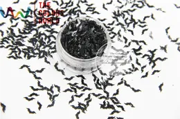 Akrylpulver vätskor svart färg fladdermusformstorlek 8mm glitter spangles för nagelkonst och diy leveranser semesterdekorationer 231216