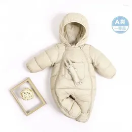 Casaco para baixo autêntico qingla herói macacão infantil jaqueta bebê saindo roupas macacão pato branco quente