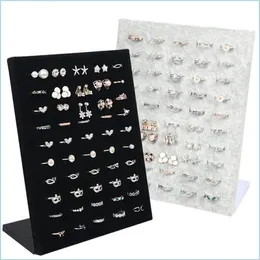 Schmuckständer Schwarz Grau Veet Vitrine Schmuck Ring Displays Ständer Bretthalter Aufbewahrungsbox Teller Organizer 1241 E3 Drop Deliv268w