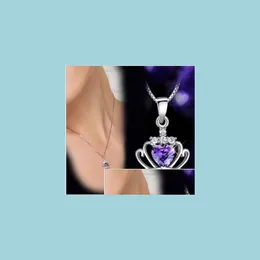 Anhänger Halsketten Halskette Anhänger 925 Sterling Silber Kristall Diamant Blumenstil Ketten Drop Lieferung Schmuck DHA7V