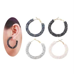 Fashion Jewelry Simple Personality Vintage Exaggerated Hiphop Crystals From Swarovskis Circles Handmade Beaded Crystal Earrings Da248W
