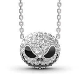 Nightmare Before Christmas Skeleton Necklace Jack Skull Crystals Pendant Women Witch Necklace Goth Gotic Jewelry Whole J1218275U