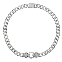 Chokers 2021 Iced Out Bling Cz Miami Cubaanse Ketting Luipaard Jaguar Choker Zilver Kleur Vrouwen Jewelry2538