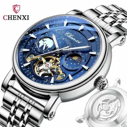 Zegarek designerski zegarki Chenxi Dawn Star River Moon Faza Pustka Zegarek MECHANICZNY KOŁA MECHANICZNY BIZNES GLOW BIZNES W pełni automatyczny zegarek mechaniczny Zegarek Męski